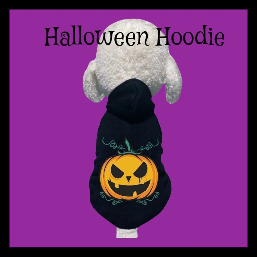 LAST ONE!! NWT, Black Halloween Pumpkin Hoodie for Little Pets: Small